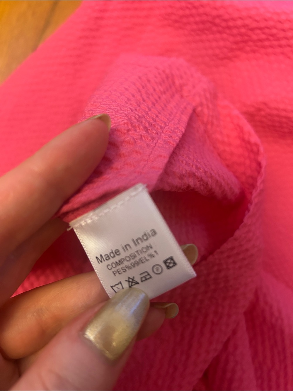 Wray Tracy dress in azalea pink medium one shoulder smocked - Picture 5 of 7